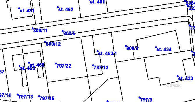 Parcela st. 463/1 v KÚ Solnice, Katastrální mapa