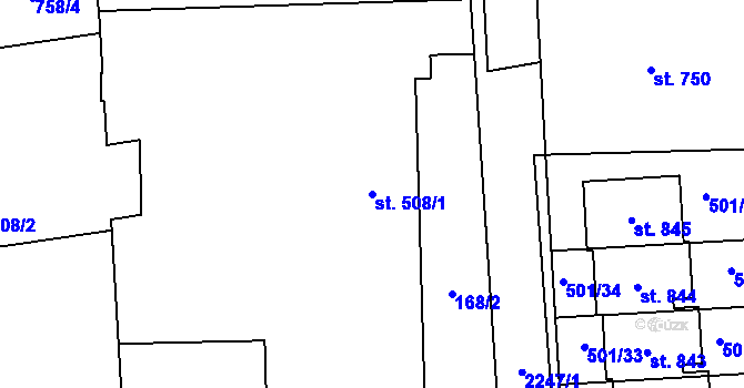 Parcela st. 508/1 v KÚ Solnice, Katastrální mapa