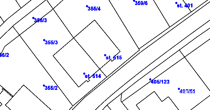 Parcela st. 515 v KÚ Solnice, Katastrální mapa