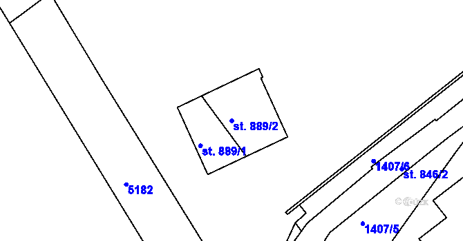 Parcela st. 889/2 v KÚ Solnice, Katastrální mapa