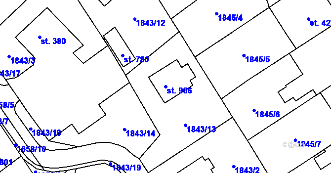Parcela st. 906 v KÚ Solnice, Katastrální mapa