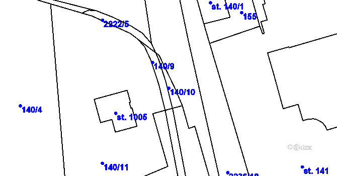 Parcela st. 140/10 v KÚ Solnice, Katastrální mapa