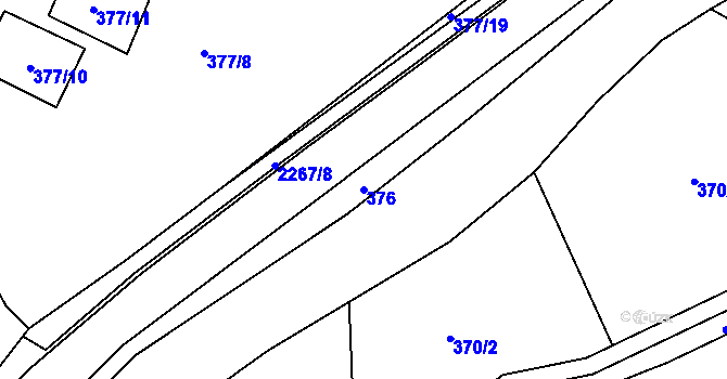 Parcela st. 376 v KÚ Solnice, Katastrální mapa