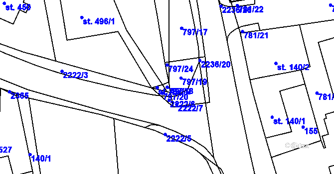 Parcela st. 797/18 v KÚ Solnice, Katastrální mapa