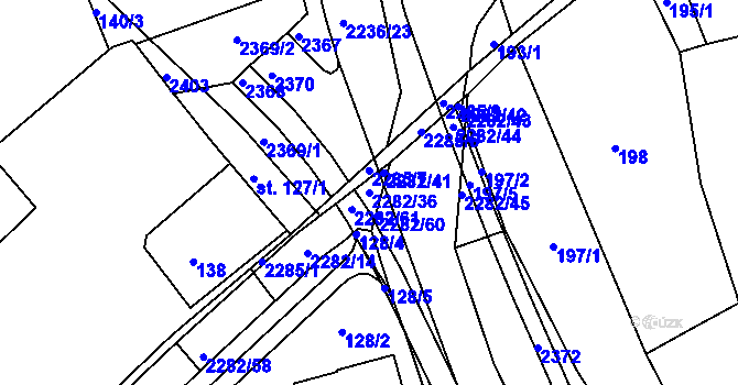 Parcela st. 2282/36 v KÚ Solnice, Katastrální mapa