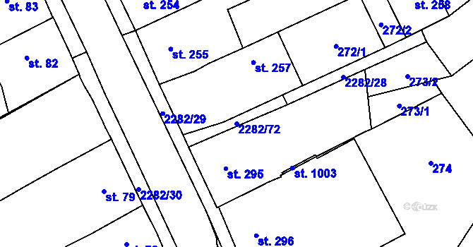 Parcela st. 2282/72 v KÚ Solnice, Katastrální mapa
