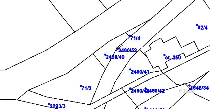 Parcela st. 2460/40 v KÚ Solnice, Katastrální mapa