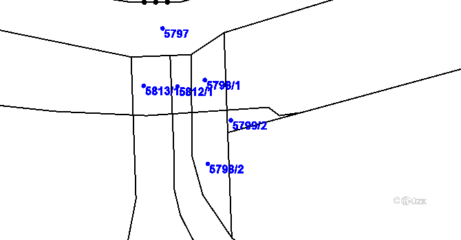 Parcela st. 5799/2 v KÚ Solnice, Katastrální mapa
