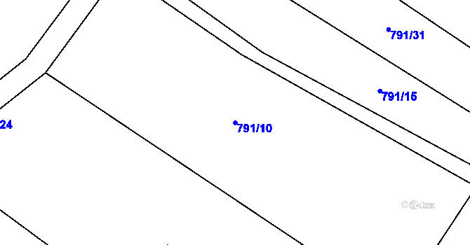 Parcela st. 791/10 v KÚ Solopysky u Loun, Katastrální mapa