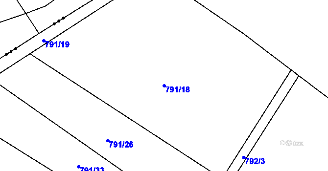 Parcela st. 791/18 v KÚ Solopysky u Loun, Katastrální mapa