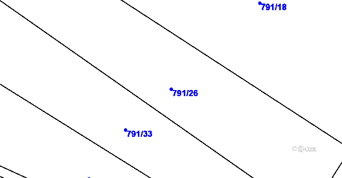 Parcela st. 791/26 v KÚ Solopysky u Loun, Katastrální mapa