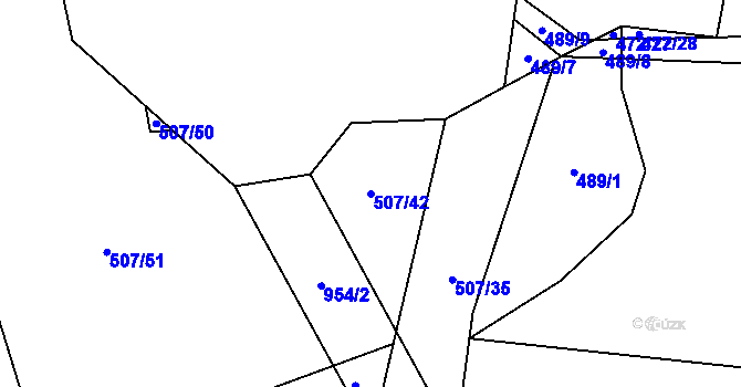 Parcela st. 507/42 v KÚ Solopysky u Loun, Katastrální mapa