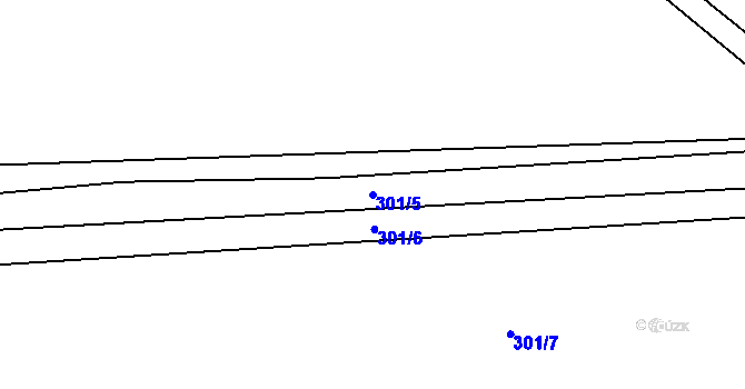 Parcela st. 301/5 v KÚ Solopysky u Loun, Katastrální mapa