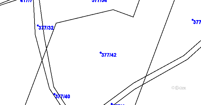 Parcela st. 377/42 v KÚ Solopysky u Loun, Katastrální mapa