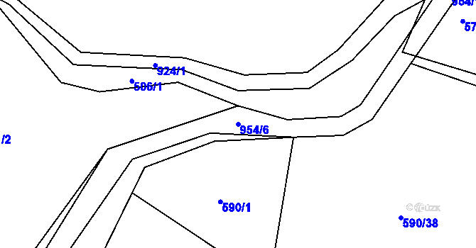 Parcela st. 954/6 v KÚ Solopysky u Loun, Katastrální mapa