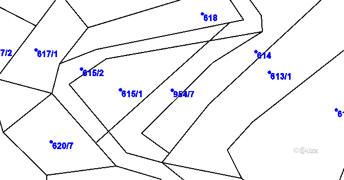 Parcela st. 954/7 v KÚ Solopysky u Loun, Katastrální mapa
