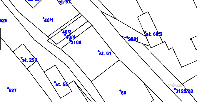 Parcela st. 61 v KÚ Sopotnice, Katastrální mapa