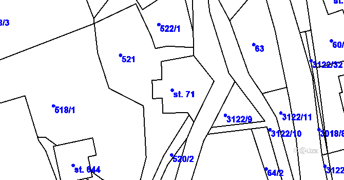 Parcela st. 71 v KÚ Sopotnice, Katastrální mapa