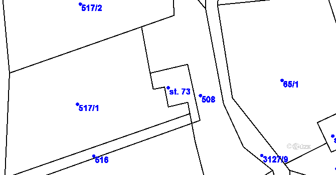 Parcela st. 73 v KÚ Sopotnice, Katastrální mapa