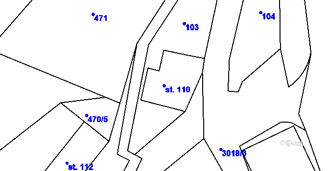 Parcela st. 110 v KÚ Sopotnice, Katastrální mapa