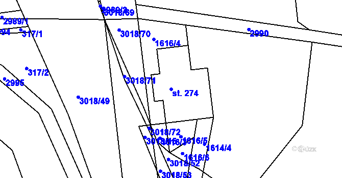 Parcela st. 274 v KÚ Sopotnice, Katastrální mapa