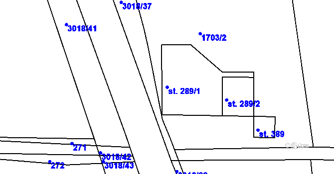 Parcela st. 289/1 v KÚ Sopotnice, Katastrální mapa