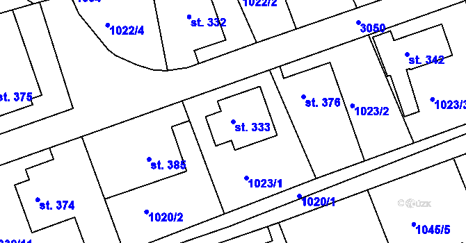 Parcela st. 333 v KÚ Sopotnice, Katastrální mapa