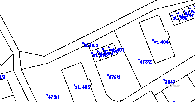 Parcela st. 399 v KÚ Sopotnice, Katastrální mapa