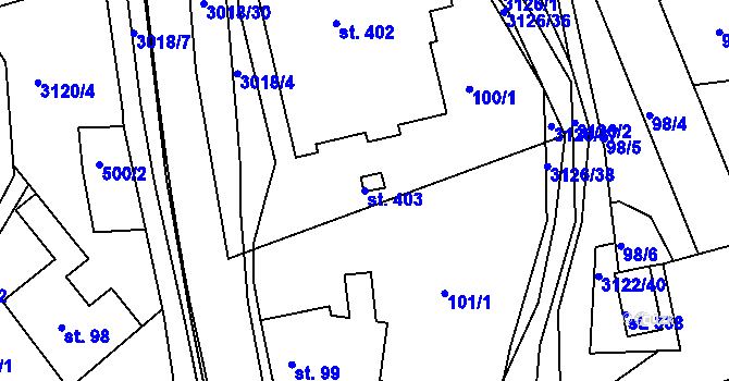 Parcela st. 403 v KÚ Sopotnice, Katastrální mapa