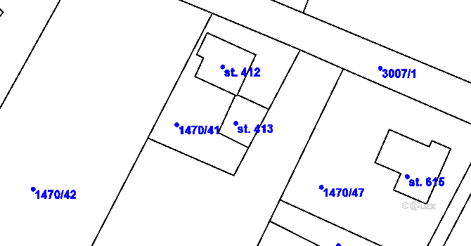Parcela st. 413 v KÚ Sopotnice, Katastrální mapa