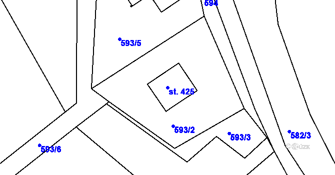 Parcela st. 425 v KÚ Sopotnice, Katastrální mapa