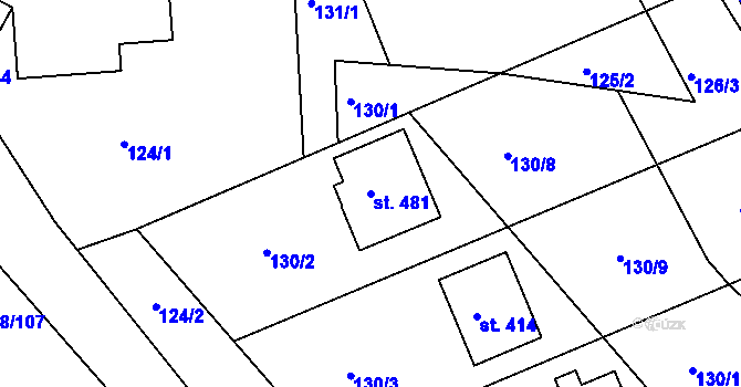 Parcela st. 481 v KÚ Sopotnice, Katastrální mapa
