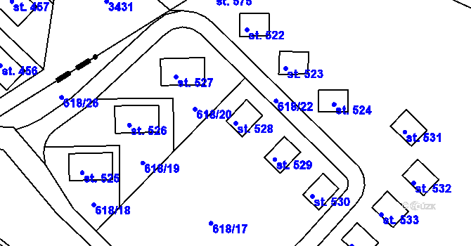 Parcela st. 528 v KÚ Sopotnice, Katastrální mapa