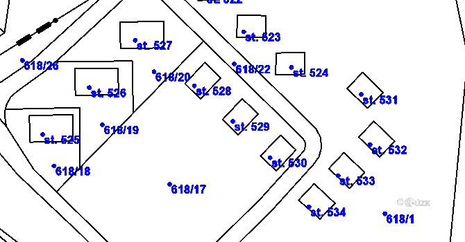 Parcela st. 529 v KÚ Sopotnice, Katastrální mapa