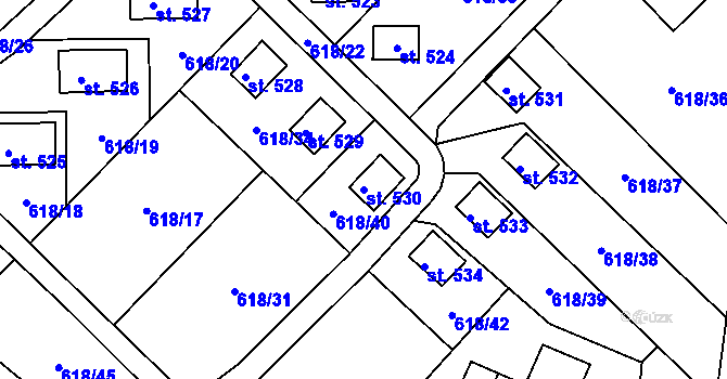 Parcela st. 530 v KÚ Sopotnice, Katastrální mapa