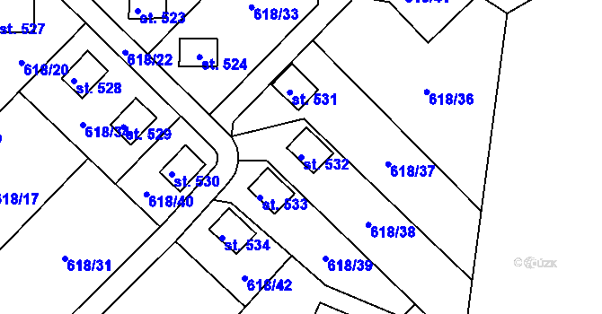 Parcela st. 532 v KÚ Sopotnice, Katastrální mapa
