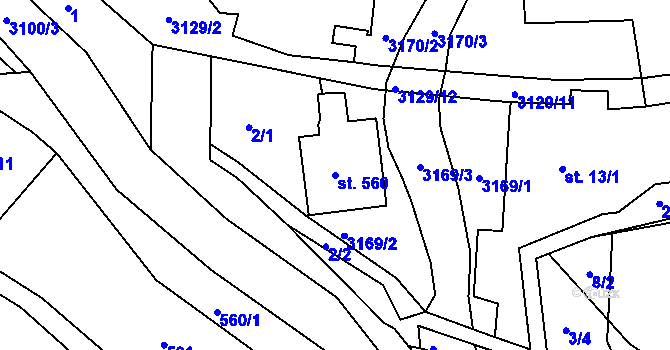 Parcela st. 560 v KÚ Sopotnice, Katastrální mapa