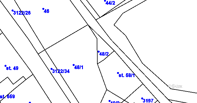 Parcela st. 48/2 v KÚ Sopotnice, Katastrální mapa