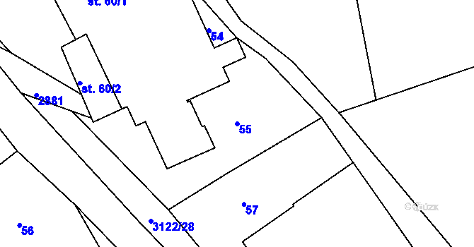Parcela st. 55 v KÚ Sopotnice, Katastrální mapa