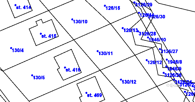 Parcela st. 130/11 v KÚ Sopotnice, Katastrální mapa