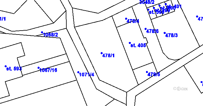 Parcela st. 478/1 v KÚ Sopotnice, Katastrální mapa