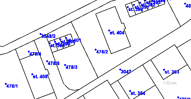 Parcela st. 478/2 v KÚ Sopotnice, Katastrální mapa