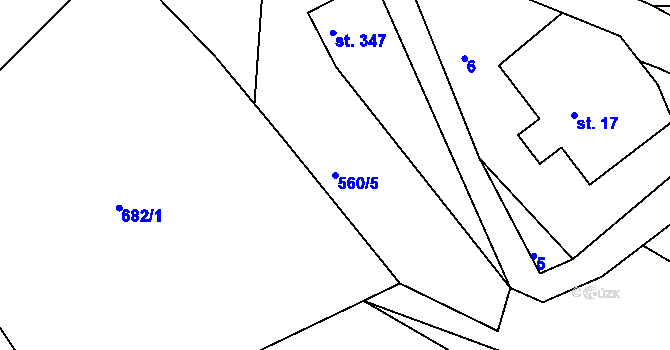 Parcela st. 560/5 v KÚ Sopotnice, Katastrální mapa