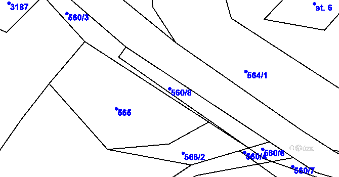 Parcela st. 560/8 v KÚ Sopotnice, Katastrální mapa