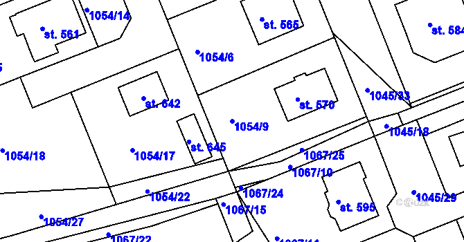 Parcela st. 1054/9 v KÚ Sopotnice, Katastrální mapa