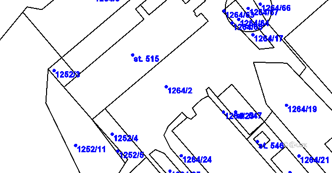 Parcela st. 1264/2 v KÚ Sopotnice, Katastrální mapa