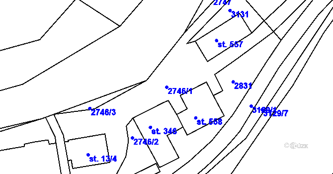 Parcela st. 2746/1 v KÚ Sopotnice, Katastrální mapa