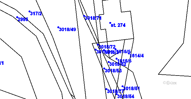 Parcela st. 3018/15 v KÚ Sopotnice, Katastrální mapa