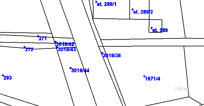 Parcela st. 3018/38 v KÚ Sopotnice, Katastrální mapa