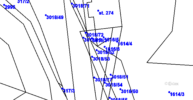 Parcela st. 3018/52 v KÚ Sopotnice, Katastrální mapa